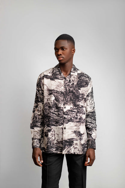 Patterned linen shirt