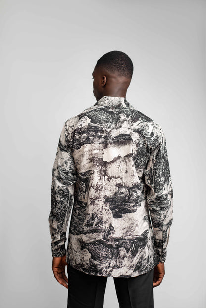 Patterned linen shirt