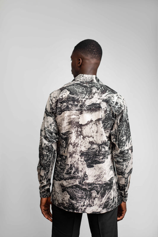 Patterned linen shirt