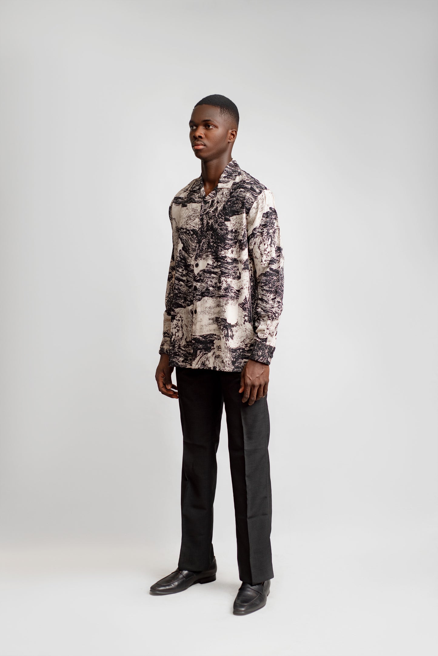 Patterned linen shirt