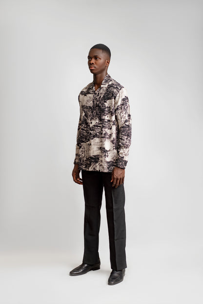 Patterned linen shirt