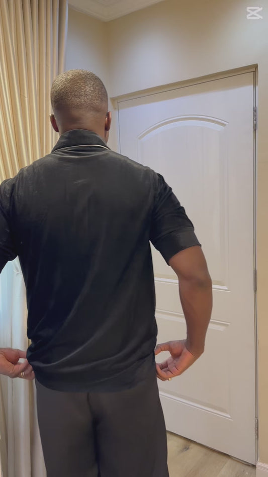 ARISO Noir crest polo